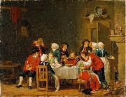 Pehr Hillestrom Convivial Scene in a Peasant's Cottage France oil painting artist